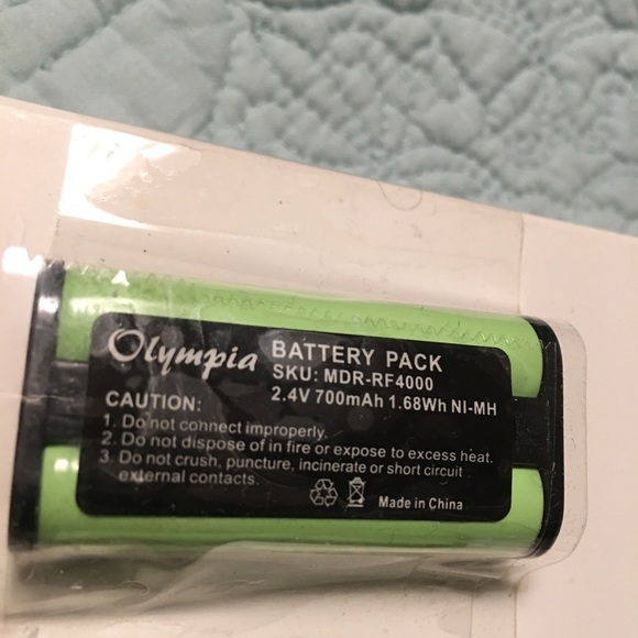 2 Battery packs for SONY MDR-RF4000 Olympia 2.4V 700Ah NI/MH FOR SET NWOT - Picture 2 of 4